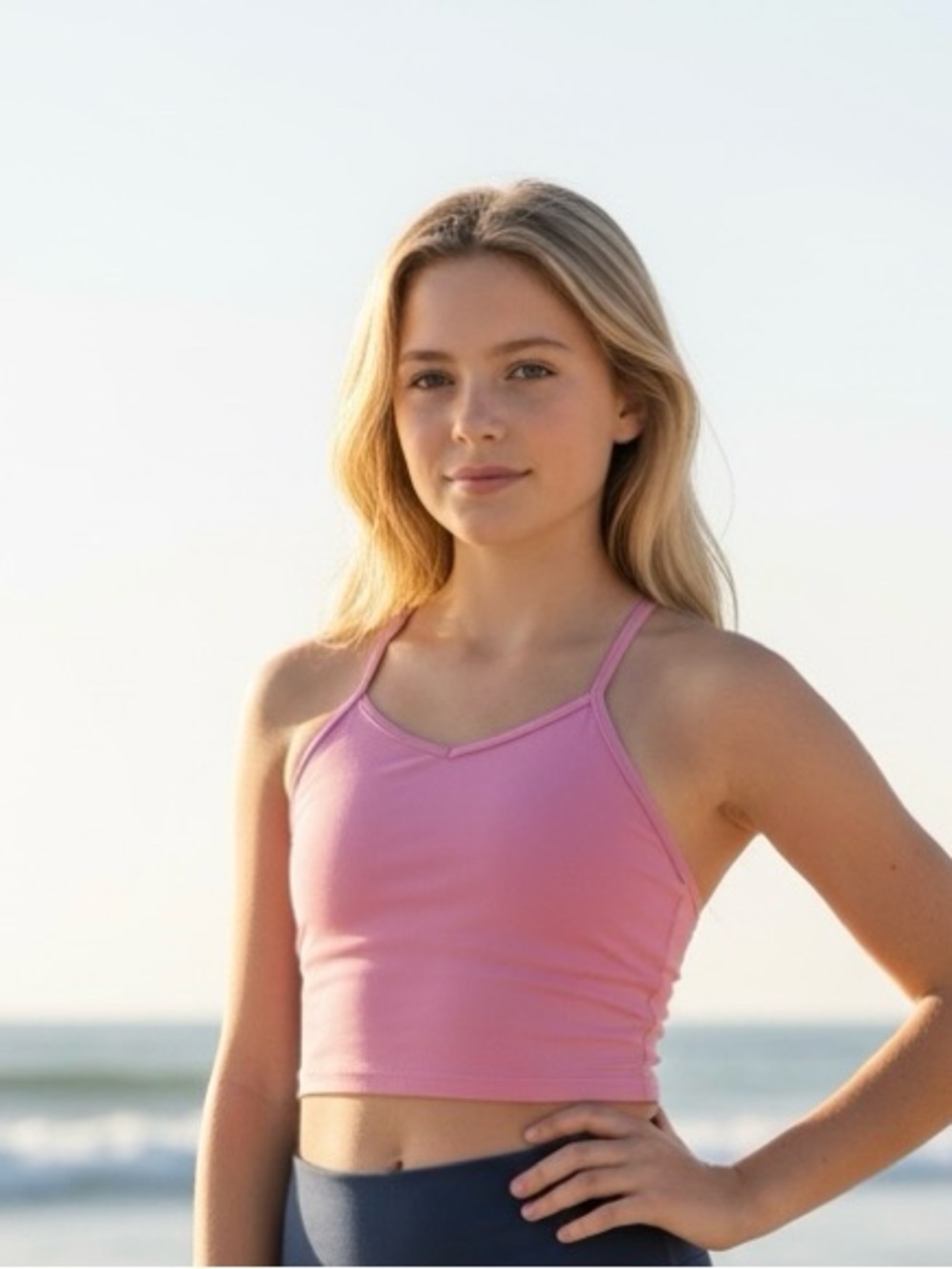 Athleta Girl Pink Tank Crop Top‎